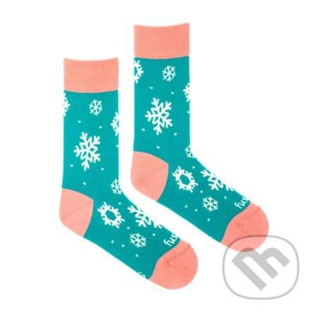 Růžovo-zelené vzorované ponožky Fusakle Sněhovice - 39-42