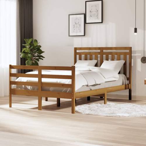 Rám postele medově hnědý masivní dřevo 120x190 cm Small Double