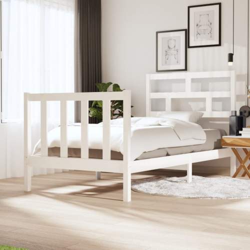 Rám postele bílý masivní borovice 75 x 190 cm Small Single