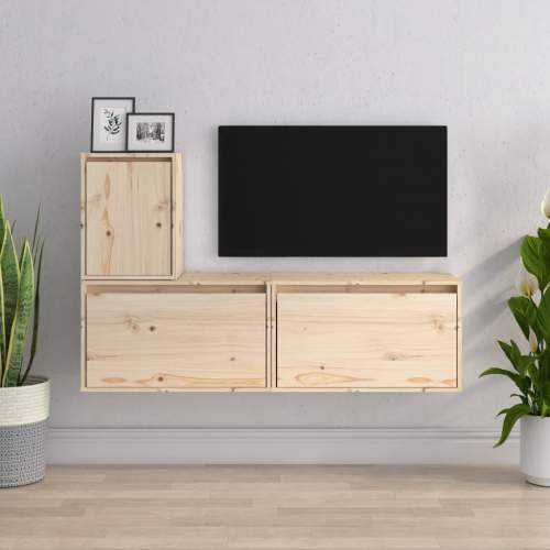 TV skříňky 3 ks masivní borové dřevo