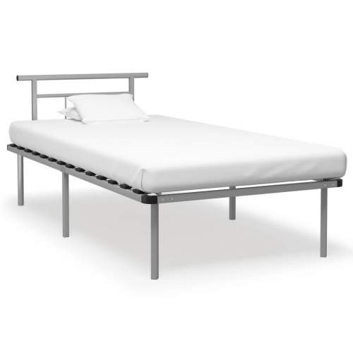 vidaXL Rám postele šedý kov 100 x 200 cm