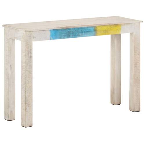HD Konzolový stolek bílý 115 x 35 x 77 cm hrubé mangovníkové dřevo