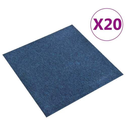 vidaXL Kobercové podlahové dlaždice 20 ks 5 m² 50 x 50 cm tmavě modré