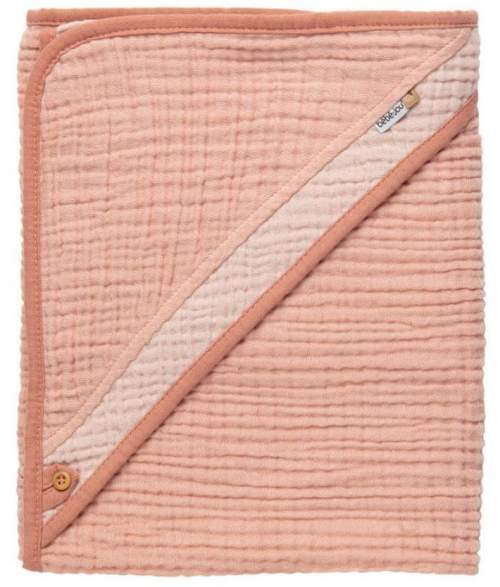 Bebe-Jou Mušelínový ručník s kapucí Pure Cotton Pink