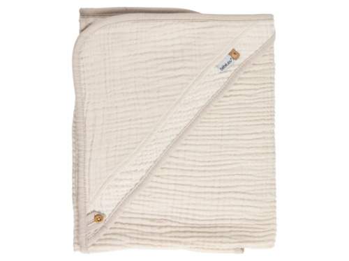 Bebe-jou Mušelínový ručník s kapucí Pure Cotton Sand