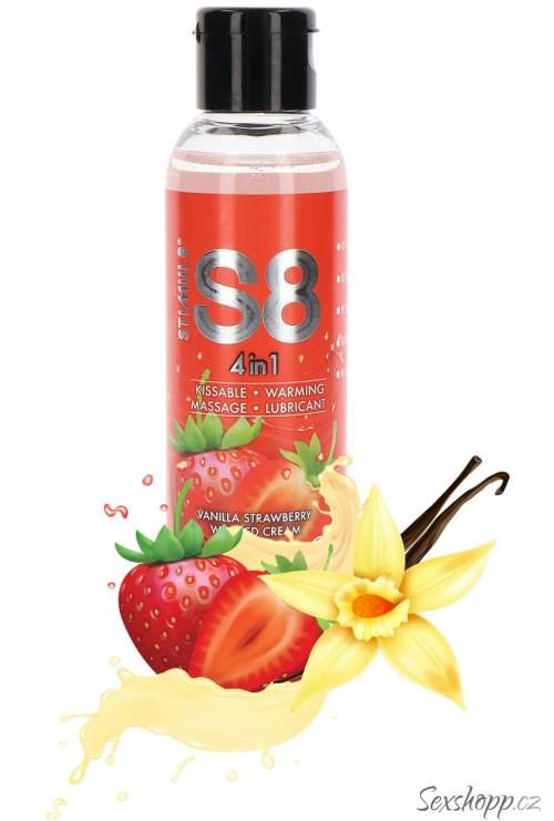 Stimul8 Lubrikační a masážní gel S8 4-in-1 Vanilla Strawberry Whipped Cream