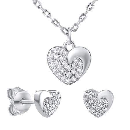 Silvego Stříbrný dárkový set šperků LOVE pro zamilované MWS11187