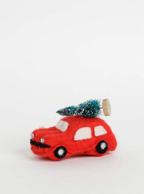 Sass & Belle Car Červená vánoční dekorace
