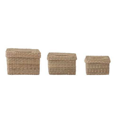 Bloomingville Přírodní boxy s víkem Givan SET/3ks z mořské trávy
