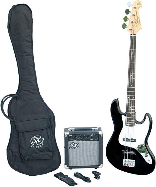 SX SB1 Bass Guitar Kit Černá