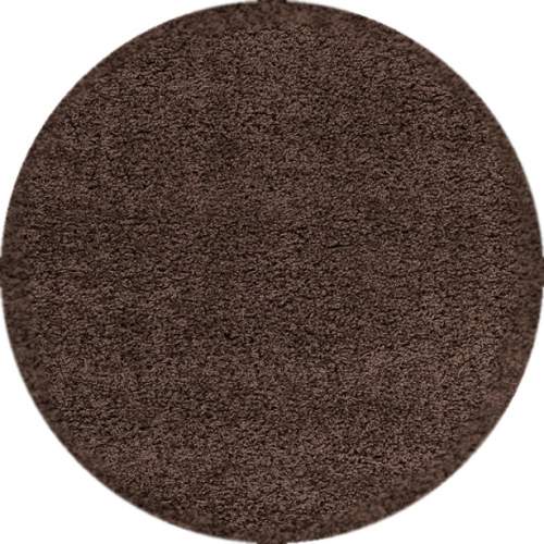 Ayyildiz Kruhový koberec Dream Shaggy 4000 – tm. hnědá 80x80 (průměr) kruh