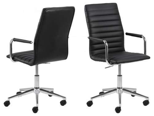 Kancelářská židle DESIGN SCANDINAVIA Winslow, kůže, černá