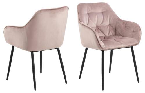 Actona Růžová jídelní židle Baroni, 58x55x83 cm