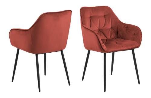 Actona Tmavě růžová jídelní židle Baroni, 58x55x83 cm