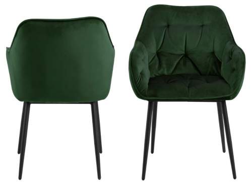 Actona Zelená jídelní židle Baroni, 58x55x83 cm