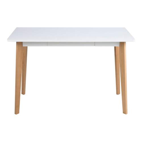 Scandi Bílý dřevěný pracovní stůl Corby 117 x 58 cm