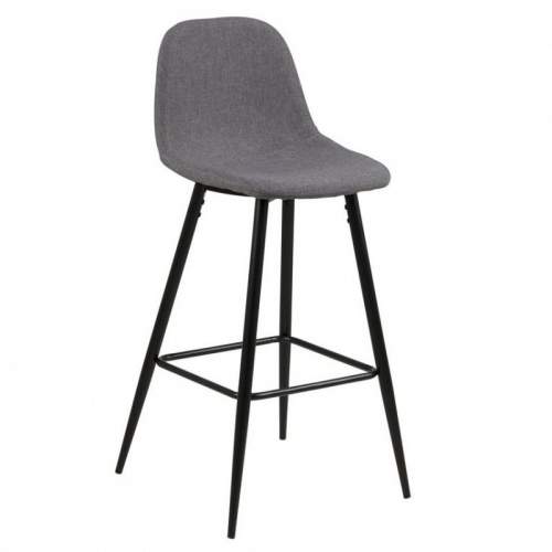 Scandi Světle šedá látková barová židle Wanda 65 cm