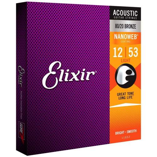 Elixir Acoustic 80/20 Bronze Nanoweb Tvrdost: 012/053