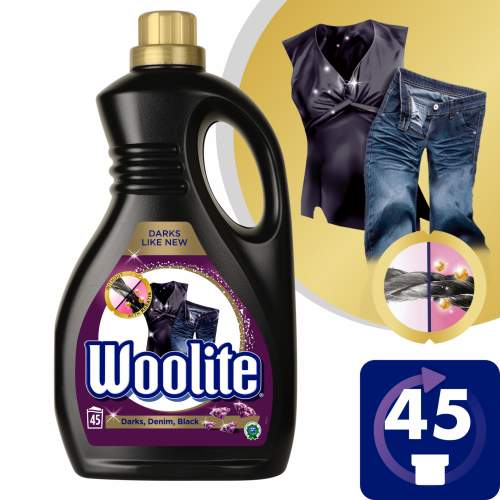Woolite Keratin Therapy Darks Denim Black tekutý prací gel, 45 praní 2,7 l