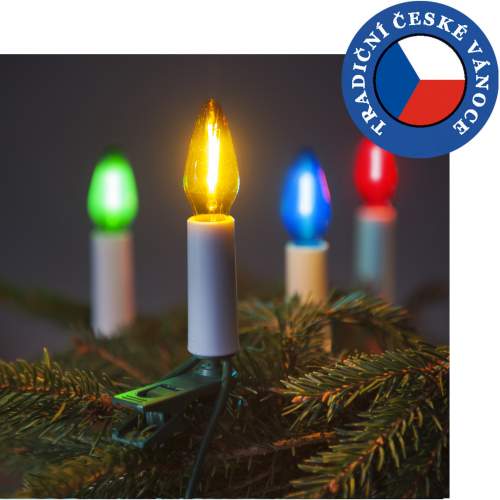 Vánoční retro řetěz LED FELICIA SV-16 Filament barevná, 16ks 14V LED žárovek - EXIHAND