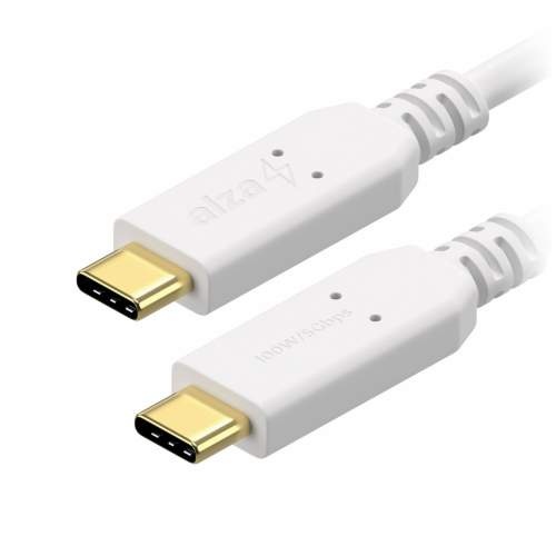 AlzaPower Core USB-C / USB-C 3.2 Gen 1, 5A, 100W, 1m bílý APW-CBTC3010W