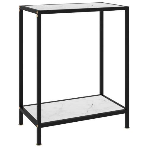 HD Konzolový stolek bílý 60 x 35 x 75 cm tvrzené sklo