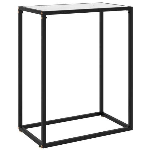 Konzolový stolek bílý 60 × 35 × 75 cm tvrzené sklo