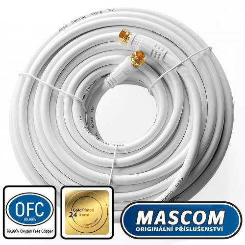 Mascom satelitní kabel 7676-200W F 20m