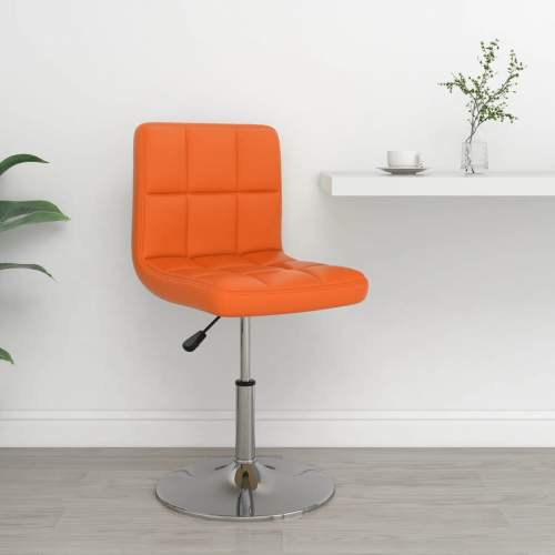 VIDA Barová stolička oranžová umělá kůže
