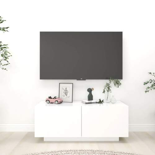 HD TV stolek bílý 100 x 35 x 40 cm dřevotříska