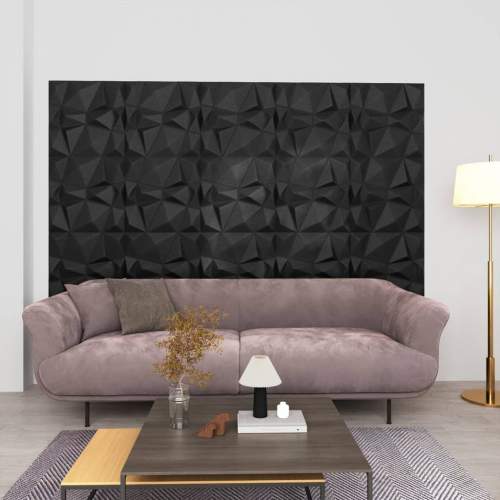 VidaXL 3D nástěnné panely 48 ks 50 x 50 cm diamant černé 12 m²