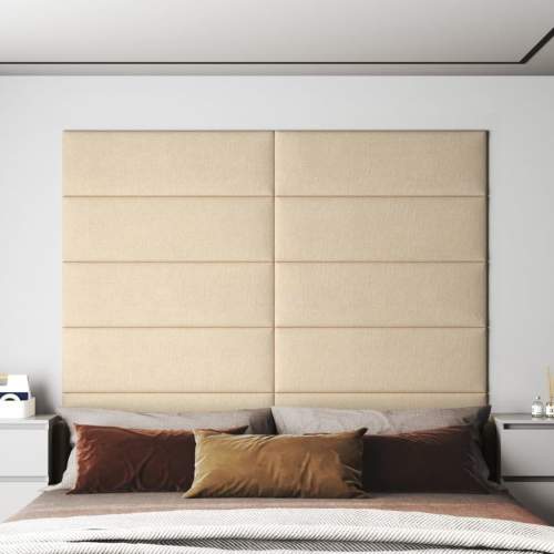 vidaXL Nástěnné panely 12 ks krémové 90 x 30 cm textil 3,24 m²