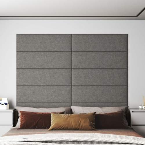 vidaXL Nástěnné panely 12 ks světle šedé 90 x 30 cm textil 3,24 m²