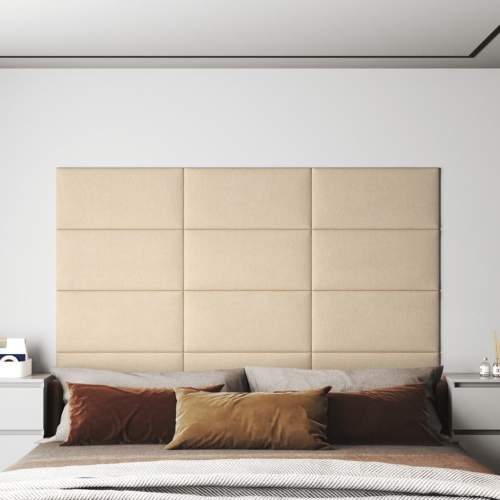vidaXL Nástěnné panely 12 ks krémové 60 x 30 cm textil 2,16 m²