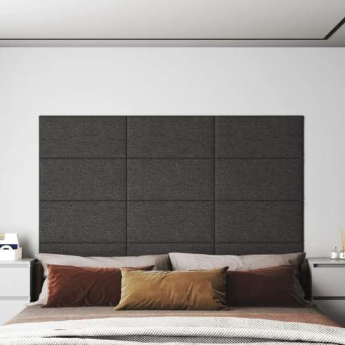 HD Nástěnné panely 12 ks tmavě šedé 60 x 30 cm textil 2,16 m²