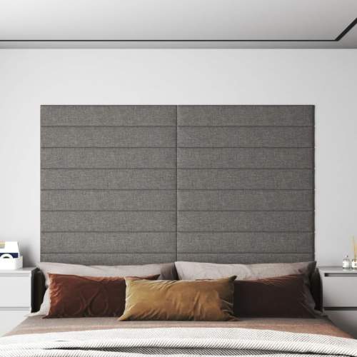 vidaXL Nástěnné panely 12 ks světle šedé 90 x 15 cm textil 1,62 m²