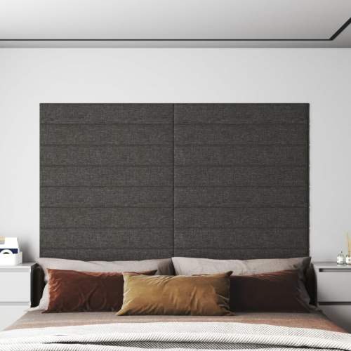 vidaXL Nástěnné panely 12 ks tmavě šedé 90 x 15 cm textil 1,62 m²