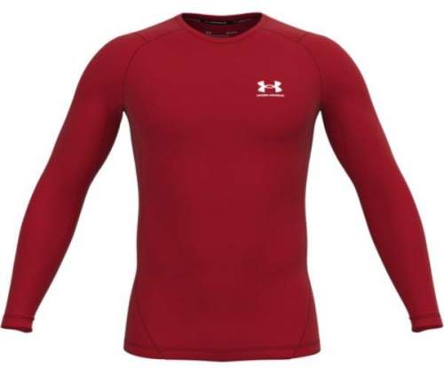 Under Armour červené pánské tričko HG Armour Comp LS-RED - S