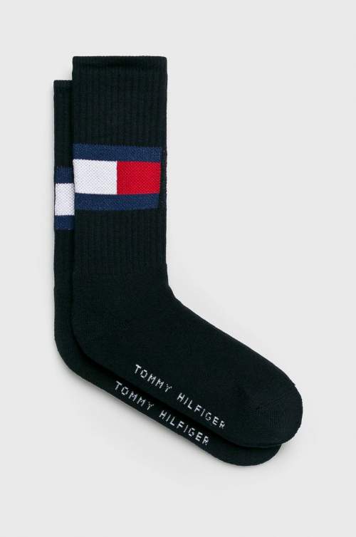 Tommy Hilfiger JEANS FLAG 1P Pánské ponožky, černá, velikost 39-42