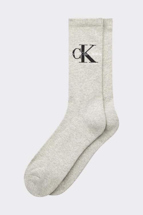 Calvin Klein jeans pánské vysoké ponožky - světle šedé Velikost: OS