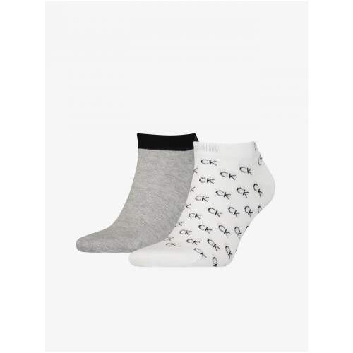Calvin Klein pánské ponožky 2 páry - šedá, bílá Velikost: 39/42