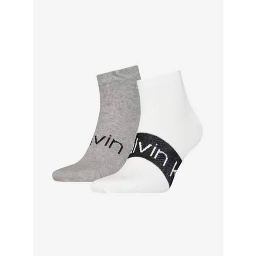Calvin Klein pánské ponožky Intense Power 2 páry - bílá, šedá Velikost: 39/42
