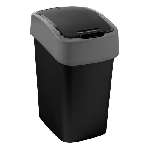 Odpadkový koš Curver Flip Bin 10 litrů šedý a černý