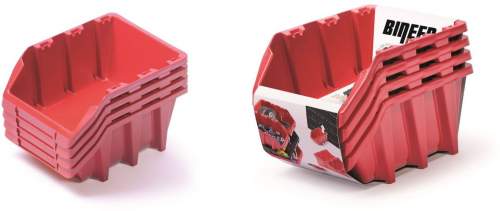 Set úložných boxů 4ks BINEER LONG 295x198x133 mm červený