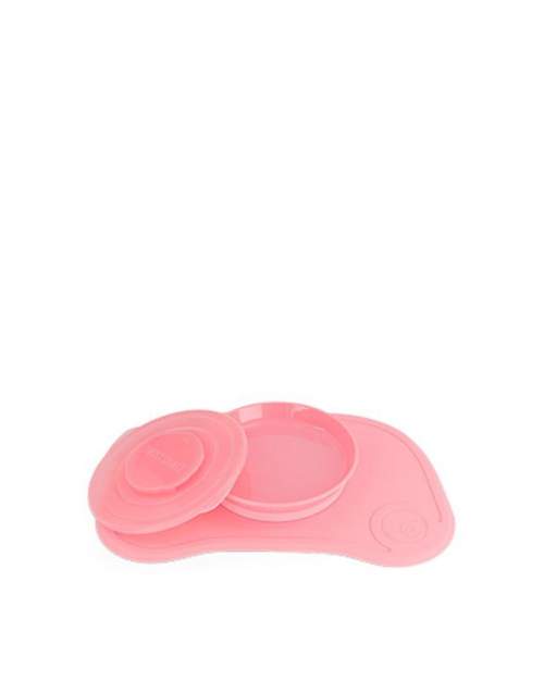 Twistshake Podložka Click-mat Mini s talířem Pastelově růžová