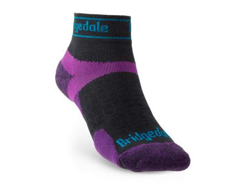 Dámské ponožky Bridgedale Trail Run UL T2 MS Low charcoal/purple M (5-6,5 UK)