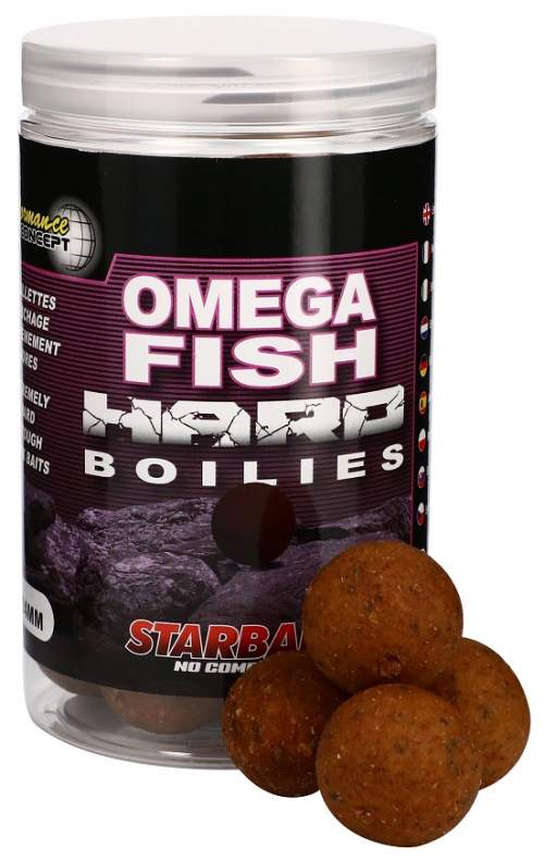 Extra tvrdé boilies Starbaits Concept Hard Baits 200g - Omega Fish - 24mm