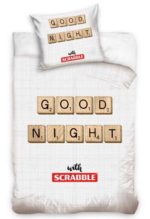 Carbotex Bavlněné povlečení Scrabble Dobrou noc