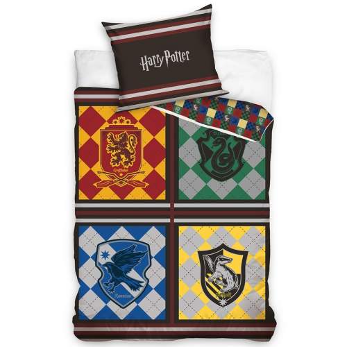 CARBOTEX oboustranné - Harry Potter s erbem Bradavic, 140×200 cm