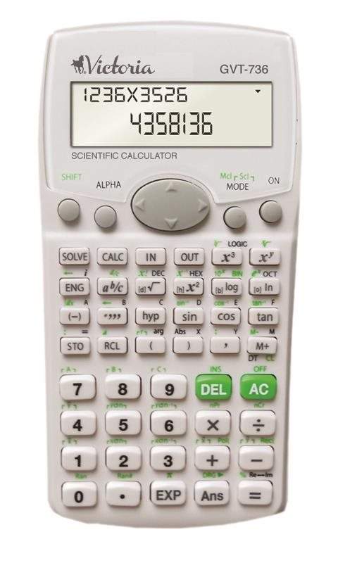 Kalkulačka vědecká "GVT-736", bílá, 283 funkcí, VICTORIA